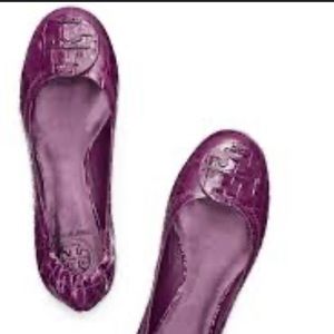 Tory Burch Patent Leather Reva Crocodile Flats